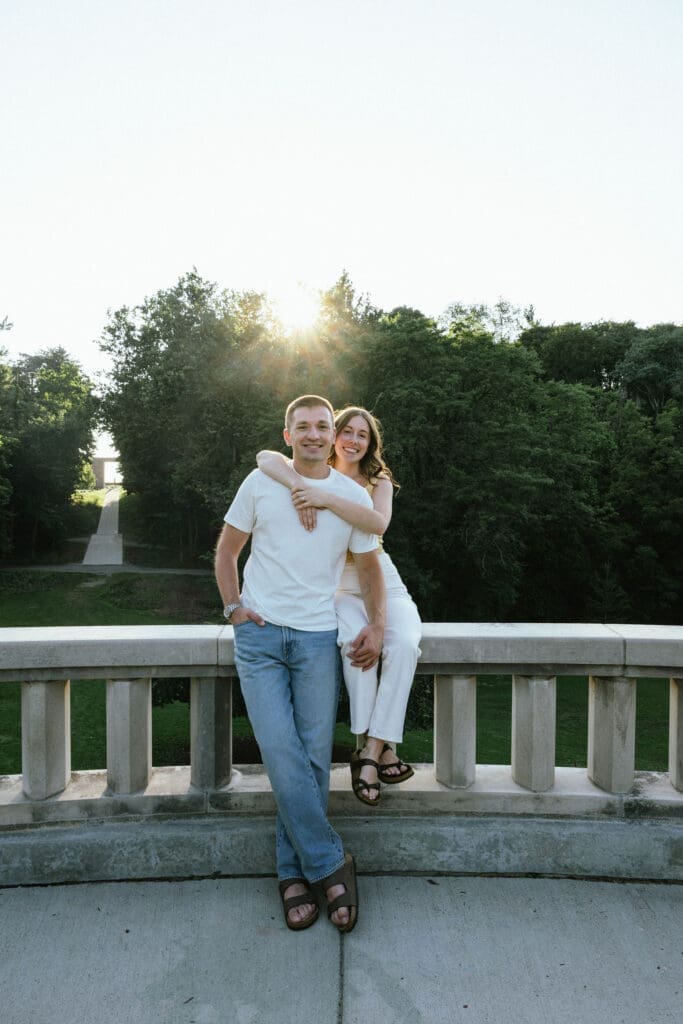 Engagement session during golden hour at Cranbrook House and Gardens
