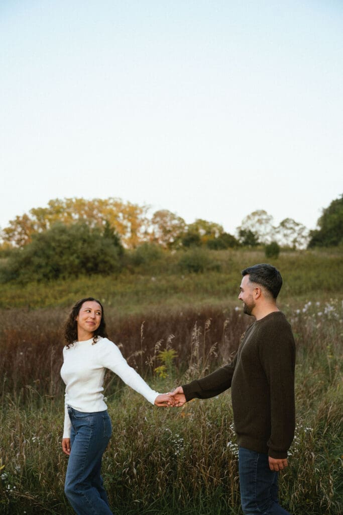 Engagement session at Maybury State Park in Northville, MI