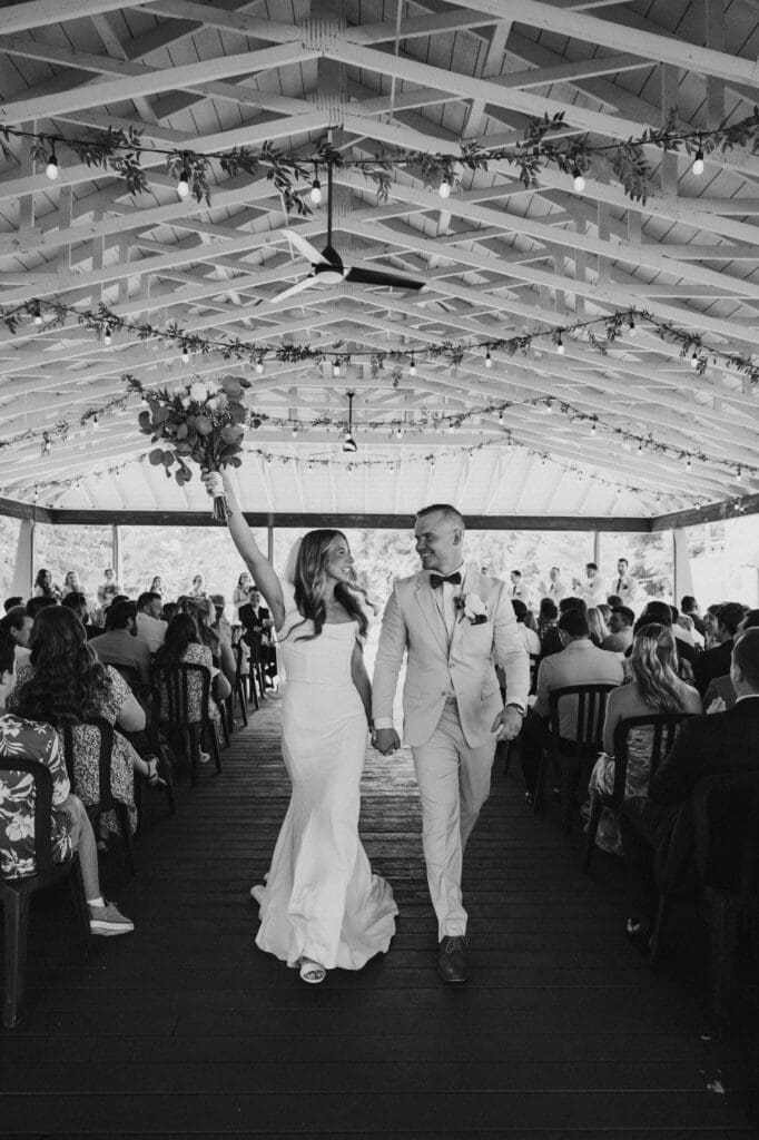 How to feel comfortable in front of the camera: Photo of a couple's wedding ceremony